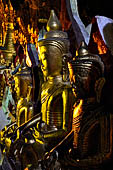 Inle Lake Myanmar. Pindaya, the famous Shwe Oo Min pagoda, a natural cave filled with thousands of gilded Buddha statues. 